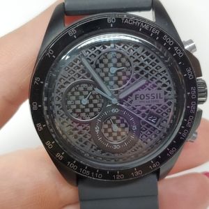 Fossil Watch CH3080 Black Silicone Wristband Chronograph 10 ATM EUC